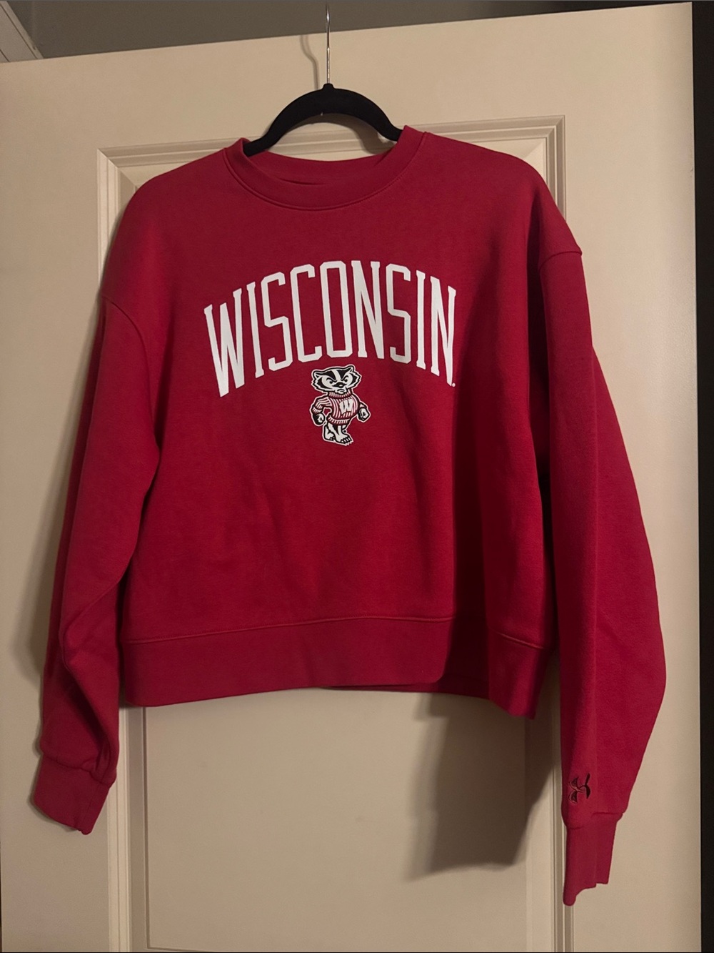 Under Armour Red Wisconsin Crewneck Sweatshirt